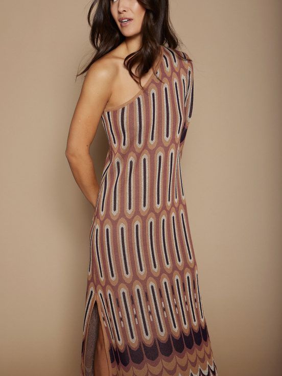 Vestido Punto Asimétrico Rosa Meisie