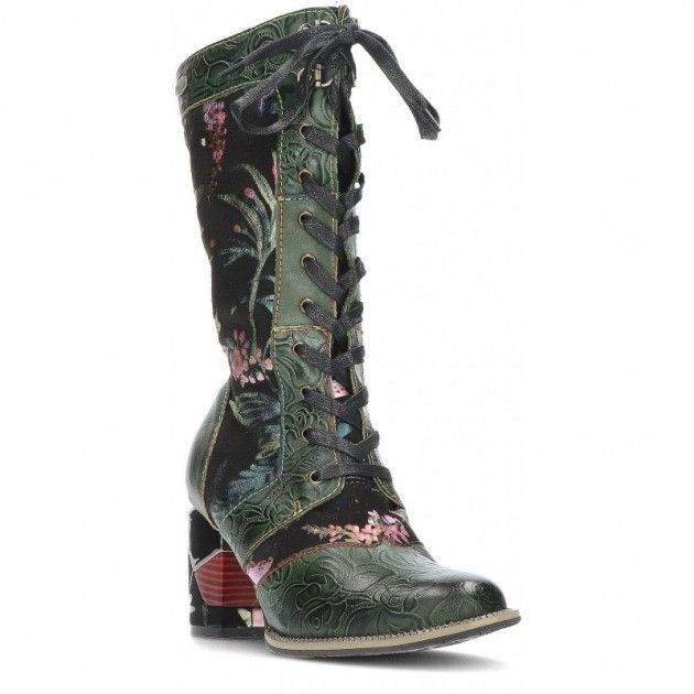 Botas Altas Piel Estampada Laura Vita