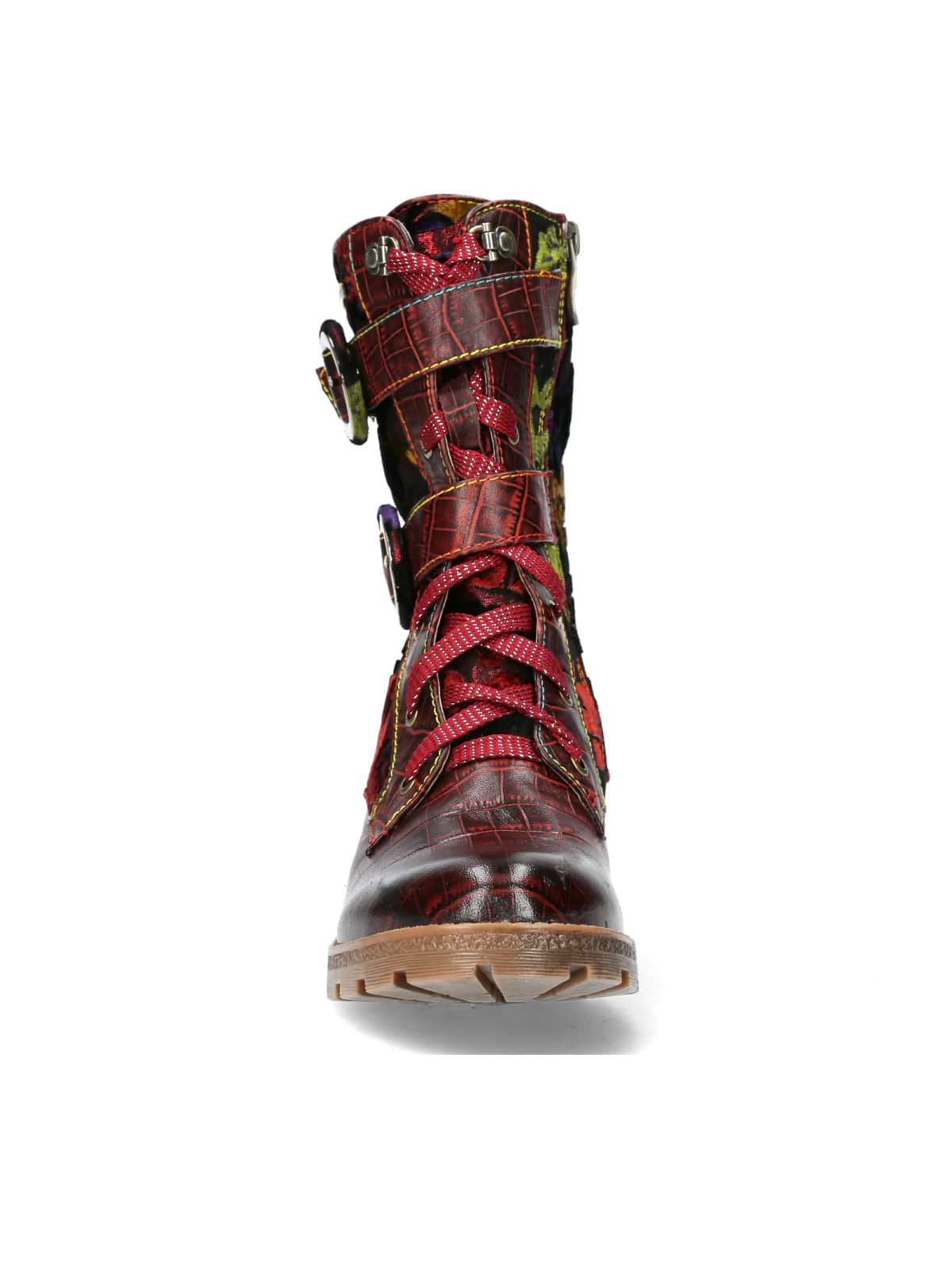 Bottes Femmes Laura Vita Cocrailo 63 - Motif Floral - 70% Cuir - Fermeture Zip Et Lacets - Style Bohème