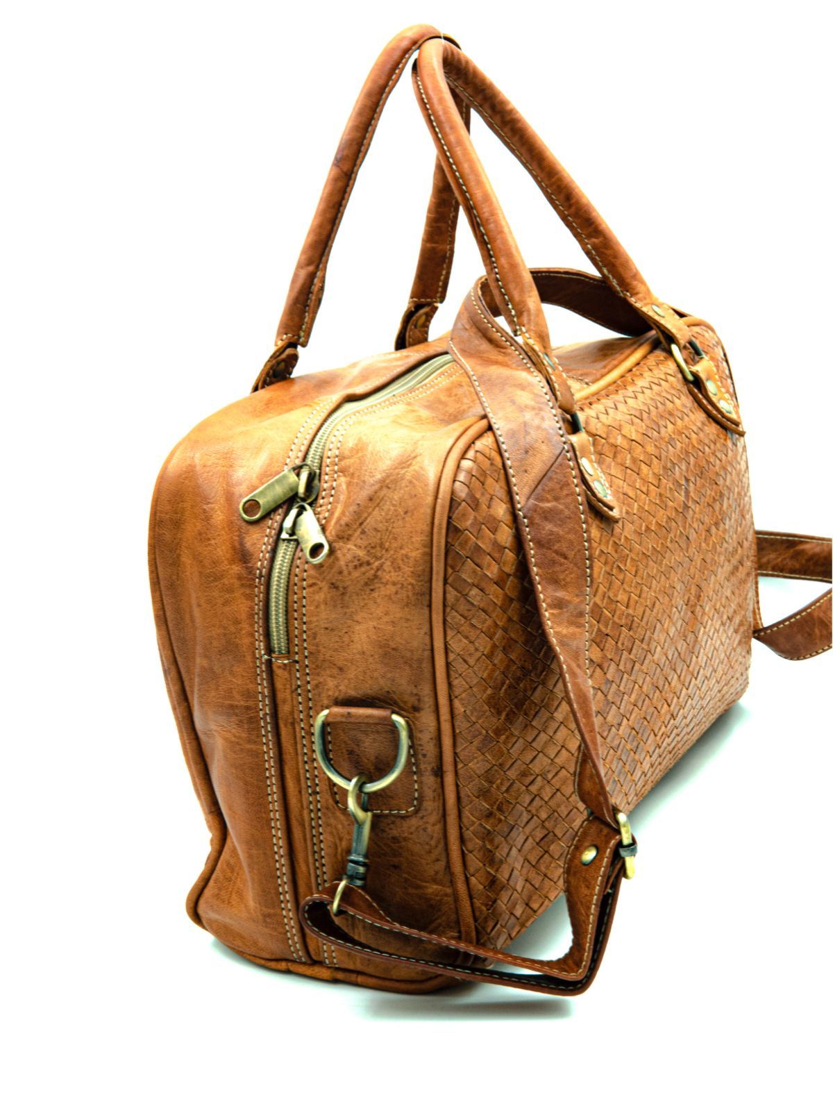 Bolso De Cuero Urika Mini Maletín Trenzado