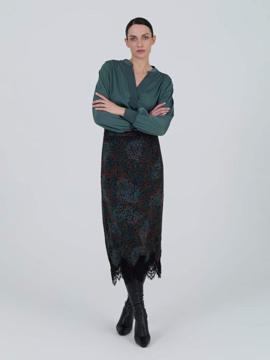 Falda midi animal print