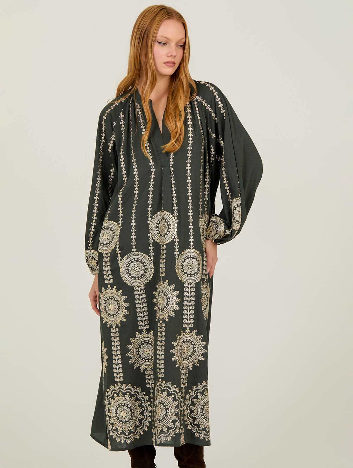 Vestido Kaftán Étnico Maxi